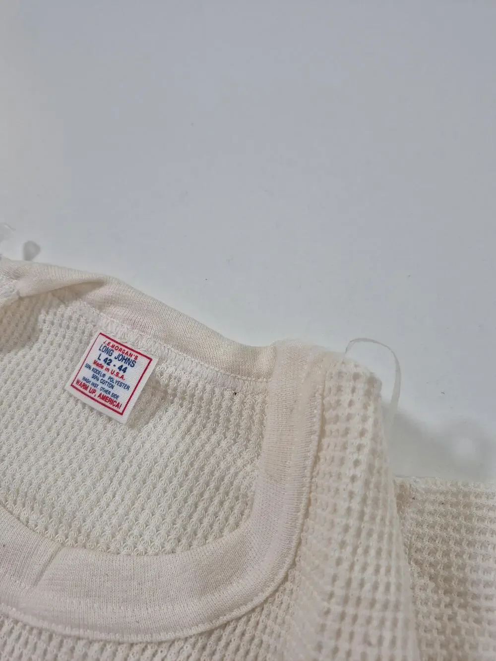 VTG J.E. Morgan's Long Johns Men's L White Thermal Base Layer USA Vintage